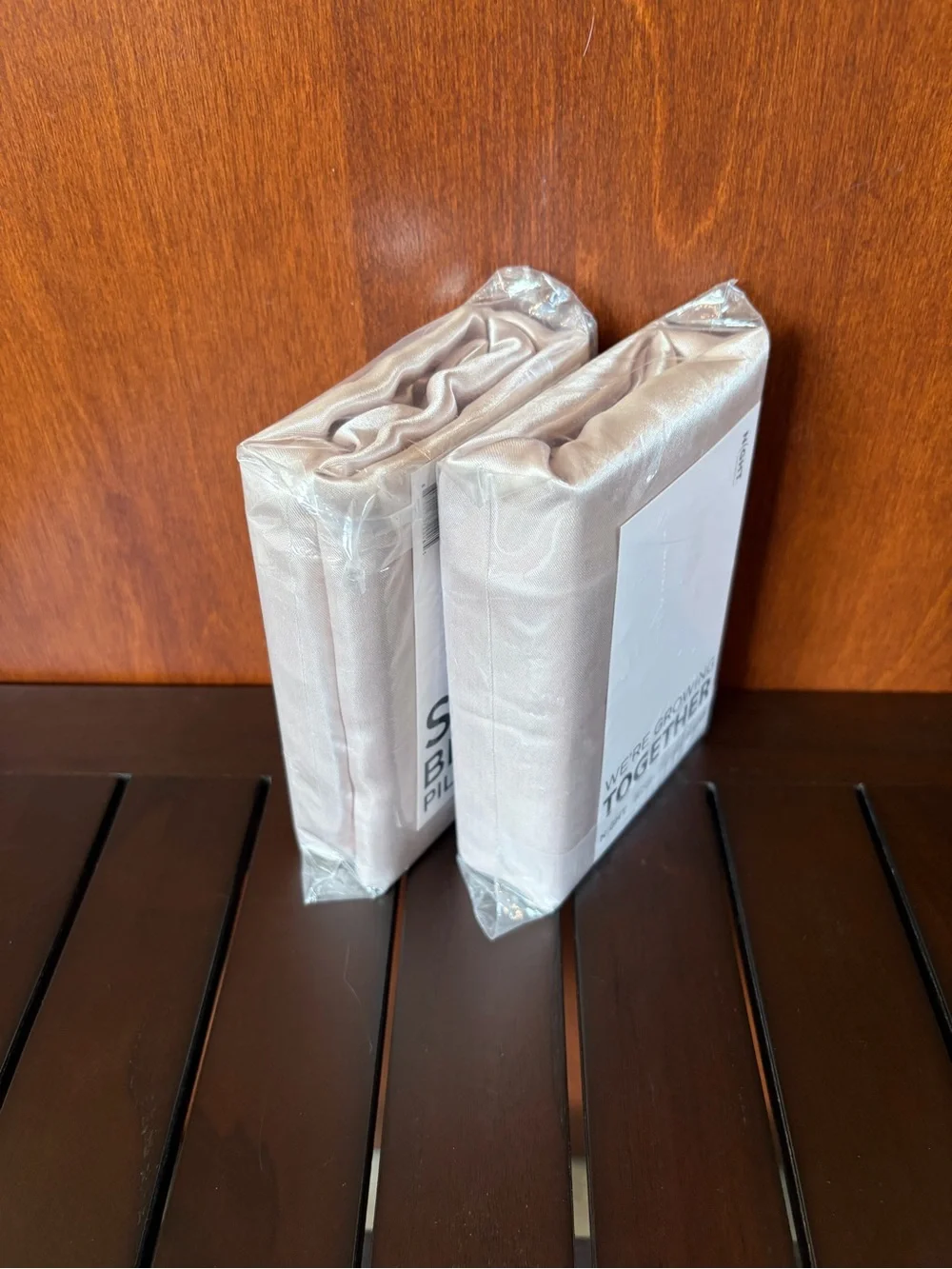New Set of 2 Night King Satin Beauty Pillowcase - Champagne/khaki